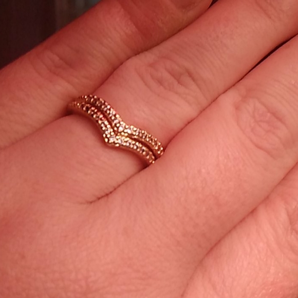 14k gold plated, cz set, stackable/enhancer rings - Picture 2 of 6